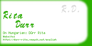 rita durr business card