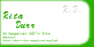 rita durr business card